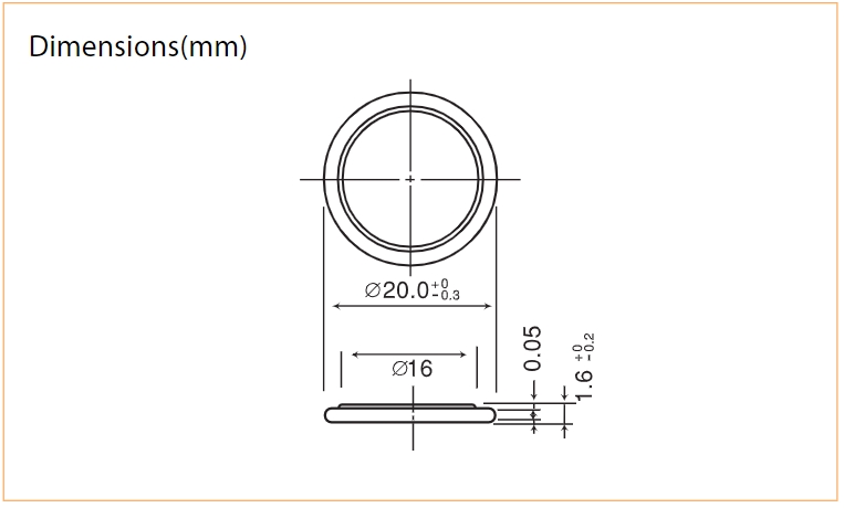 CR2016 Dimensions